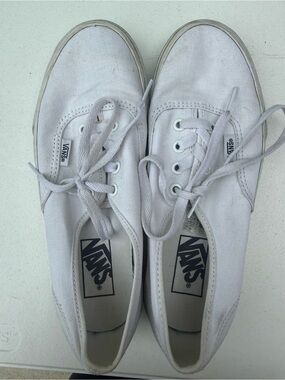 Vans White Canvas Low-Top Sneakers